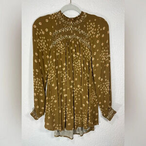 Free People Flowers in her Hair Tunic Oversized Women’s XS Floral High Neck